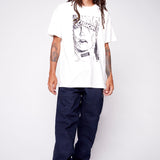 T-shirt avec logo de visage imprimé- Ivoire