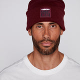 Tuque à revers avec écusson large à logo- Moutarde