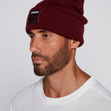Tuque à revers avec écusson large à logo- Moutarde