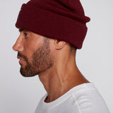 Tuque à revers avec écusson large à logo- Moutarde