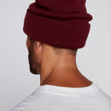 Tuque à revers avec écusson large à logo- Moutarde
