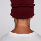 Tuque à revers avec écusson large à logo- Moutarde