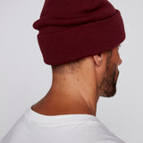 Tuque à revers avec écusson large à logo- Moutarde