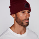 Tuque à revers avec écusson large à logo- Moutarde