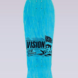 Planche de skateboard MG originale – Art gravé sur bois par Sean Starwars – 10"x30" – Turquoise/rose
