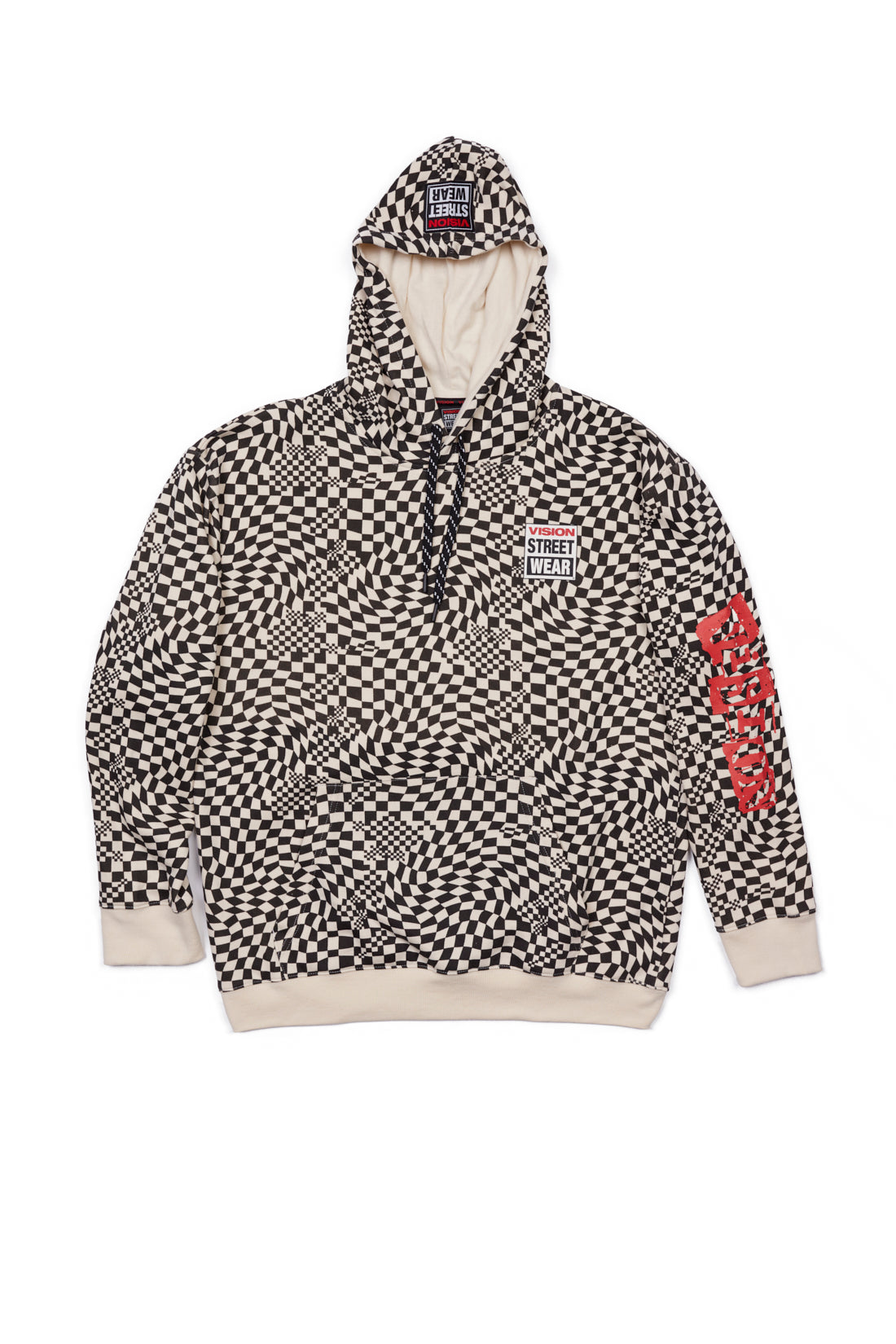 Vision Street Wear Broken Checks Hoodie Bone
