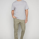 COHEN - Jogger Cargo 5 Poches en Popeline Extensible - Olive Clair