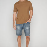PHOENIX - Short Moto Pour Homme - Flex Denim - Bleu Clair