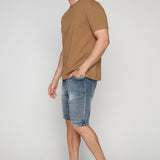 PHOENIX - Short Moto Pour Homme - Flex Denim - Bleu Clair
