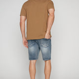 PHOENIX - Short Moto Pour Homme - Flex Denim - Bleu Clair