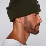 Tuque à revers avec écusson large à logo- Armée