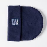 Tuque à revers avec écusson large à logo- Marine