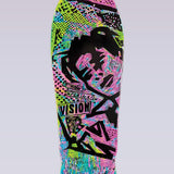 Planche de skateboard MG originale – Art gravé sur bois par Sean Starwars – 10"x30" – Turquoise/rose