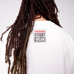 Vision Street Wear Face Print Logo T-Shirt Ivory