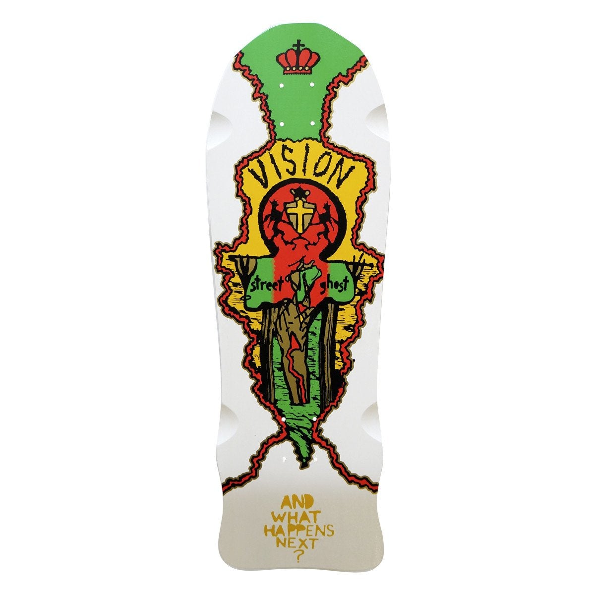 Vision Street Old Ghost Deck - 9.75"x29.75" / White Dip Green